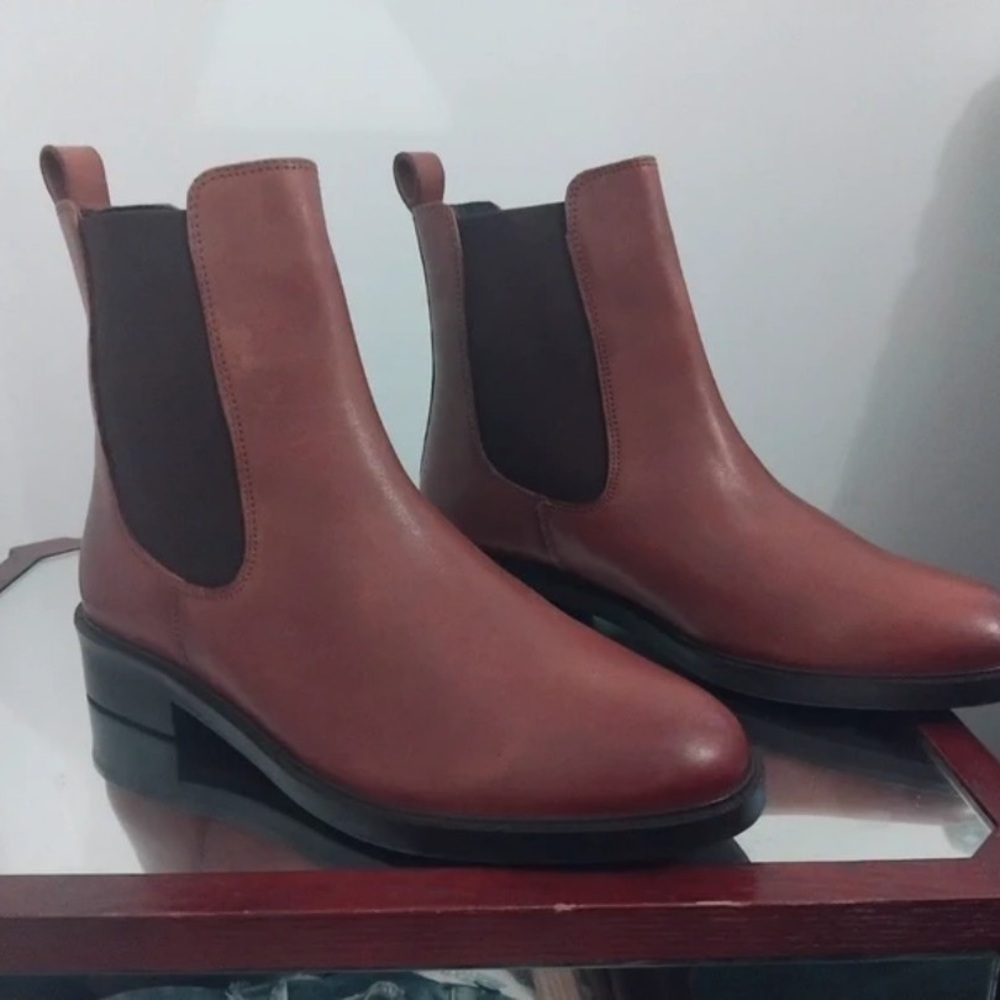 Dune London Chestnut Leather Chelsea Boots